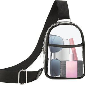 Fashionable Clear Stadium Bag - Versatile Crossbody, Adjustable Strap, Compliant